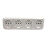 Розетка SVET четверная EV0361-8340 открытая установка белый без заземления Розетка SVET четверная EV0361-8340 открытая установка белый без заземления