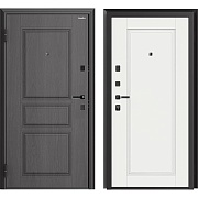 Дверь входная DoorHan Премиум Квадро левая вуддуб графит - малибу белый 880х2050 мм