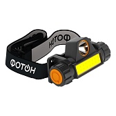 Фонарь налобный Фотон SА-650 светодиодный 2 LED 1 Вт аккумуляторный Li-Ion 1200 мАч пластик 3 режима (24125) Фонарь налобный Фотон SА-650 светодиодный 2 LED 1 Вт аккумуляторный Li-Ion 1200 мАч пластик 3 режима (24125)