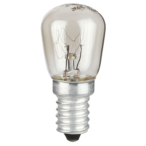 Лампа накаливания для холодильника и швейной машины Эра Т26 E14 15 Вт 90 Лм 230 В груша прозрачная Лампа накаливания для холодильника и швейной машины Эра Т26 E14 15 Вт 90 Лм 230 В груша прозрачная