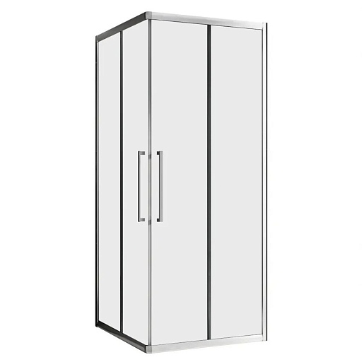 Душевой уголок Abber Schwarzer Diamant хром 100х100х195 см квадрат стекло прозрачное 6 мм (AG02100H)