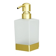 Дозатор для мыла WasserKraft Sauer с держателем стекло матовый/металл золото (K-7999)