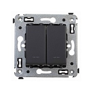 Выключатель DKC Avanti двухклавишный встраиваемый черный (8946844)