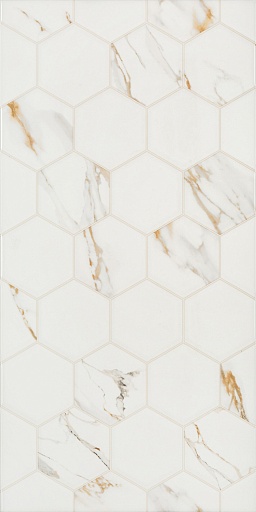 Плитка облицовочная Alma Ceramica Dublin белая геометрия 500x249x8,5 мм (11 шт.=1,37 кв.м)