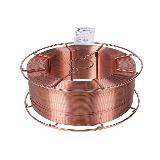 Сварочная проволока для полуавтомата Esab омедненная d1,2 мм сплошного сечения 18 кг (2322126710)