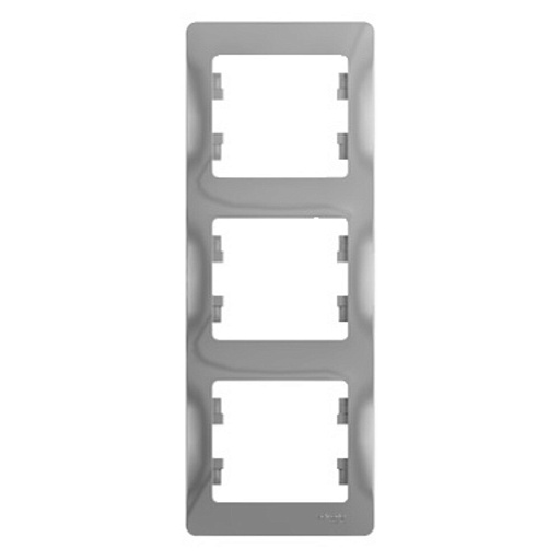 Рамка Systeme Electric Glossa трехместная алюминий (GSL000307)