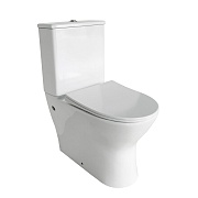 Унитаз-компакт Сorsa Deco FX безободковый с горизонтальным выпуском с сиденьем дюропласт микролифт белый (TPFX610SR)