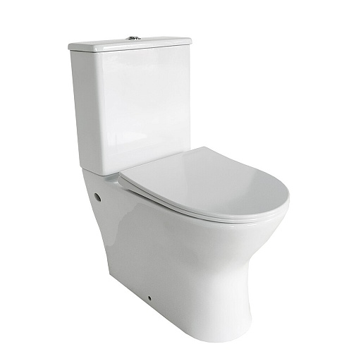 Унитаз-компакт Сorsa Deco FX100 Rimless безободковый с горизонтальным выпуском с сиденьем дюропласт микролифт белый (TPFX610SR)