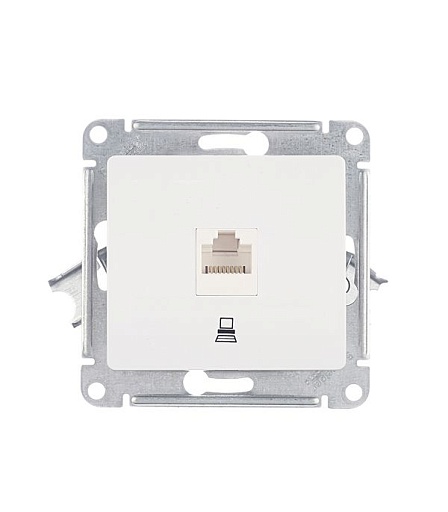 Розетка компьютерная Systeme Electric Glossa встраиваемая белая RJ45 (GSL000181K) Розетка компьютерная Systeme Electric Glossa встраиваемая белая RJ45 (GSL000181K)
