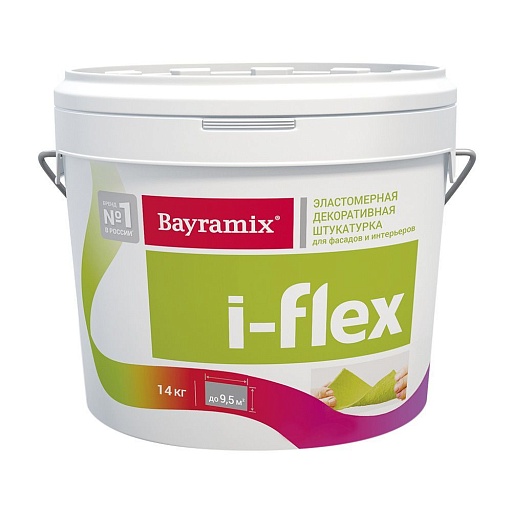 Штукатурка декоративная Bayramix i-Flex камешковая fl 001 белая 1,2 мм 14 кг