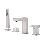 Смеситель на борт ванны Abber Daheim сатин однорычажный с лейкой (AF8213SP)