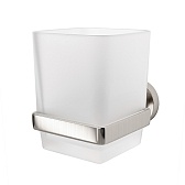 Стакан для ванной WasserKraft Tauber с держателем стекло матовый/металл никель (K-64428) Стакан для ванной WasserKraft Tauber с держателем стекло матовый/металл никель (K-64428)