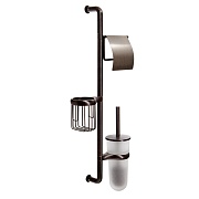 Стойка с бумагодержателем и ершом WasserKraft стекло/металл бронза Стойка с бумагодержателем и ершом WasserKraft стекло/металл бронза