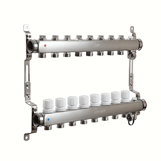 Коллекторная группа Sanext 1 ВР(г) х 8 выходов 3/4 НР(ш) ЕК х 1 ВР(г)