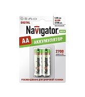 Аккумулятор Navigator АА пальчиковый LR6 1,2 В 2700 мАч (2 шт.) Аккумулятор Navigator АА пальчиковый LR6 1,2 В 2700 мАч (2 шт.)