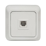 Розетка телефонная EKF Рим накладная белая RJ11 (ENT01-034-10)