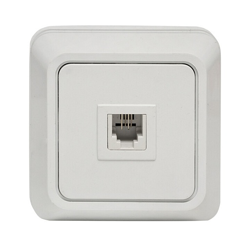 Розетка телефонная EKF Рим накладная белая RJ11 (ENT01-034-10)