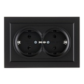 Розетка IEK Brite РС12-3-БрЧ встраиваемая черная (BR-R21-16-K02-F)