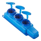 Розетка штепсельная Svet тройная с заземлением IP44 настенная синяя Розетка штепсельная Svet тройная с заземлением IP44 настенная синяя