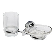 Стакан для ванной WasserKraft Rhein с держателем стекло прозрачный/металл хром (K-6226)