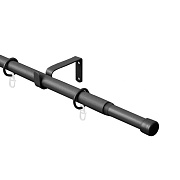 Карниз настенный металлический однорядный раздвижной 160-300 см d16/19 мм черный (151.219)