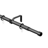 Карниз настенный металлический однорядный раздвижной 160-300 см d16/19 мм черный (151.219)