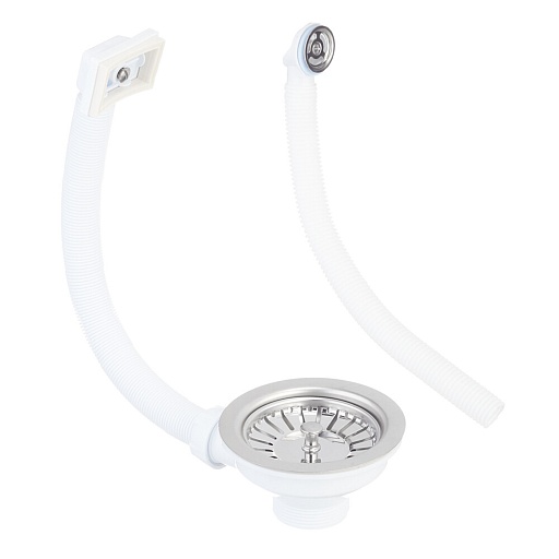 Выпуск для мойки Wirquin 3 1/2 с переливом нержавеющая сталь (30987086)