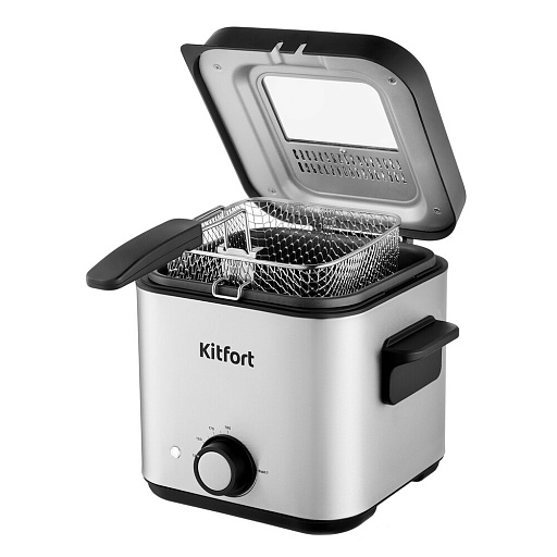 Фритюрница Kitfort КТ-4075 черная/серебристая Фритюрница Kitfort КТ-4075 черная/серебристая
