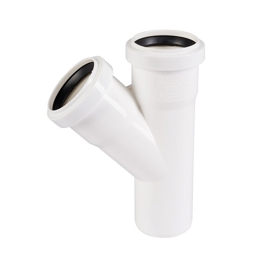 Тройник Ostendorf HTEA d50 мм 45° пластиковый белый для внутренней канализации