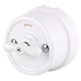 Переключатель Werkel Ретро одноклавишный накладной белый (a051317) Переключатель Werkel Ретро одноклавишный накладной белый (a051317)