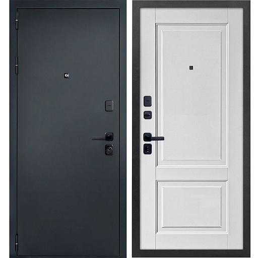 Дверь входная Дверной континент Брест левая антик серебро - белый матовый 960х2050 мм