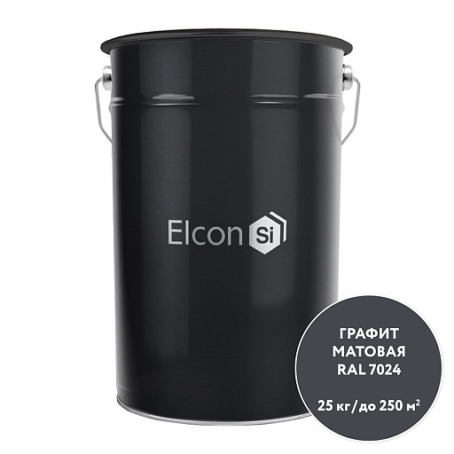 Грунт-эмаль по ржавчине 3в1 Elcon графит RAL 7024 матовая 25 кг