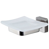 Мыльница для ванной WasserKraft Rhin K-8729 с держателем стекло/металл никель (K-8729)