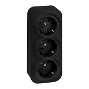 Розетка Legrand Quteo накладная черная со шторками (782473)