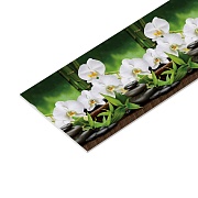 Панель стеновая ПВХ для кухни 4000х600х1 мм орхидеи белые Панель стеновая ПВХ для кухни 4000х600х1 мм орхидеи белые