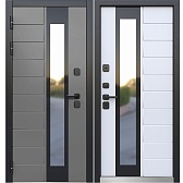 Дверь входная с терморазрывом Ferroni Luxor Termo 5 левая эмаль серый - эмалит белый 860х2050 мм