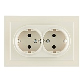 Розетка IEK Brite РСш12-3-БрКр встраиваемая бежевая со шторками (BR-R24-16-K10-F)