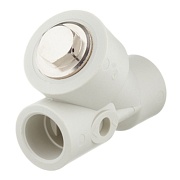 Фильтр полипропиленовый FV-Plast косой 25 мм В/В сетчатый серый (308026)