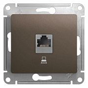 Розетка компьютерная Systeme Electric Glossa встраиваемая шоколад RJ45 (GSL000881K) Розетка компьютерная Systeme Electric Glossa встраиваемая шоколад RJ45 (GSL000881K)