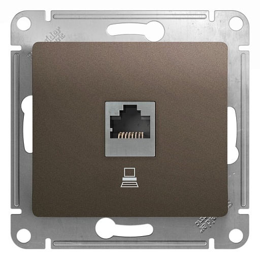Розетка компьютерная Systeme Electric Glossa встраиваемая шоколад RJ45 (GSL000881K) Розетка компьютерная Systeme Electric Glossa встраиваемая шоколад RJ45 (GSL000881K)