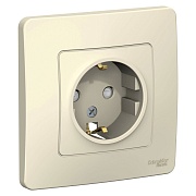 Розетка Systeme Electric Blanca встраиваемая молочная со шторками (BLNRS001112)