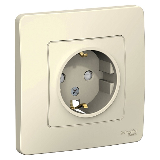 Розетка Systeme Electric Blanca встраиваемая молочная со шторками (BLNRS001112)