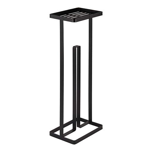 Держатель для туалетной бумаги Ulitka Overtop с полкой металл черный (74105001)