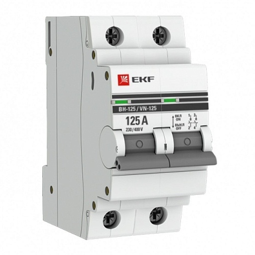 Выключатель нагрузки EKF PROxima ВН-125 2Р 125А 230 В на DIN-рейку (SL125-2-125-pro) Выключатель нагрузки EKF PROxima ВН-125 2Р 125А 230 В на DIN-рейку (SL125-2-125-pro)