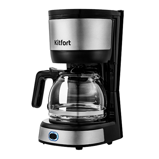 Кофеварка капельная Kitfort КТ-730 черная/серебро Кофеварка капельная Kitfort КТ-730 черная/серебро