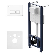 Инсталляция AM.PM Pro S для подвесного унитаза с кнопкой белой со звукоизоляцией (I012704.7001)