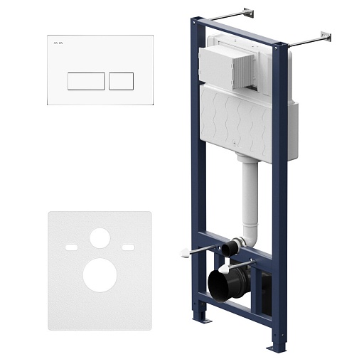 Инсталляция AM.PM Pro S для подвесного унитаза с кнопкой белой со звукоизоляцией (I012704.7001)