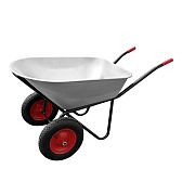 Тачка садово-строительная двухколесная 100 л 350 кг усиленная с овальным корытом Тачка садово-строительная двухколесная 100 л 350 кг усиленная с овальным корытом