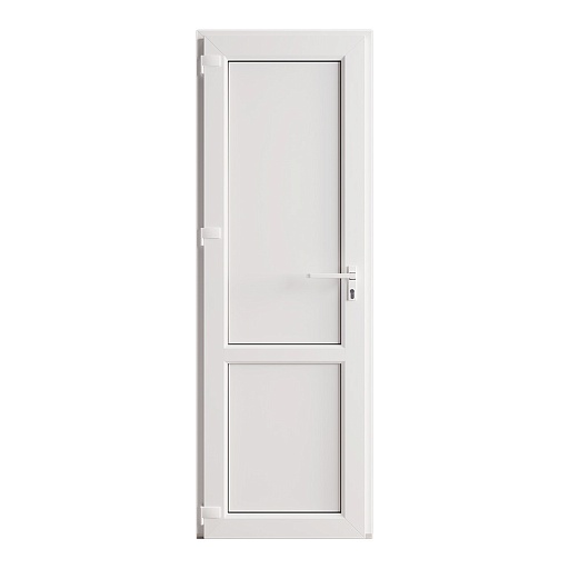Металлопластиковая дверь VEKA 2050х600 мм алюминиевый порог белая правая глухая