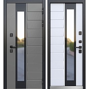 Дверь входная с терморазрывом Ferroni Luxor Termo 5 правая эмаль серый - эмалит белый 860х2050 мм